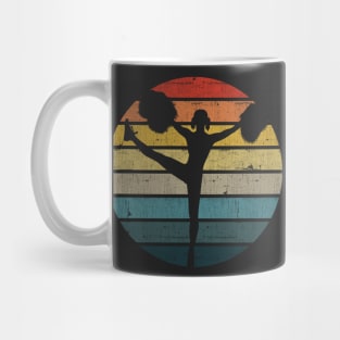 Cheerleader Silhouette On A Distressed Retro Sunset product Mug